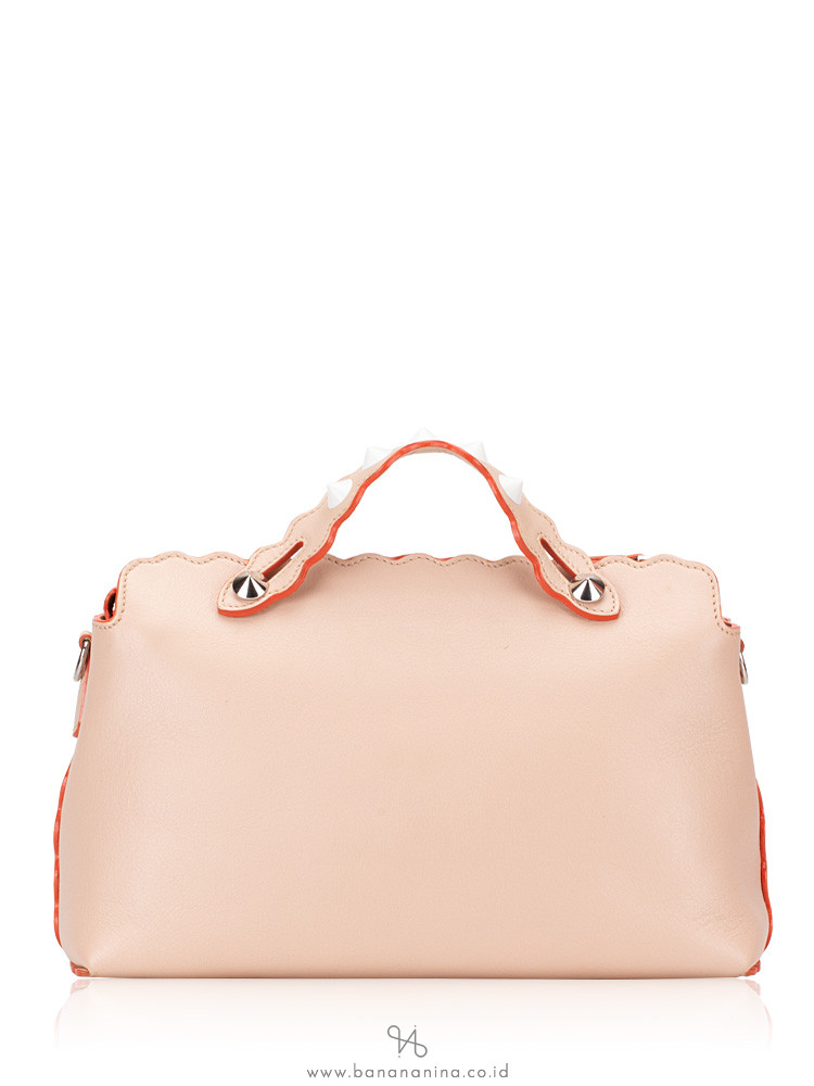 FENDI Studded Scallop Small By The Way Peach