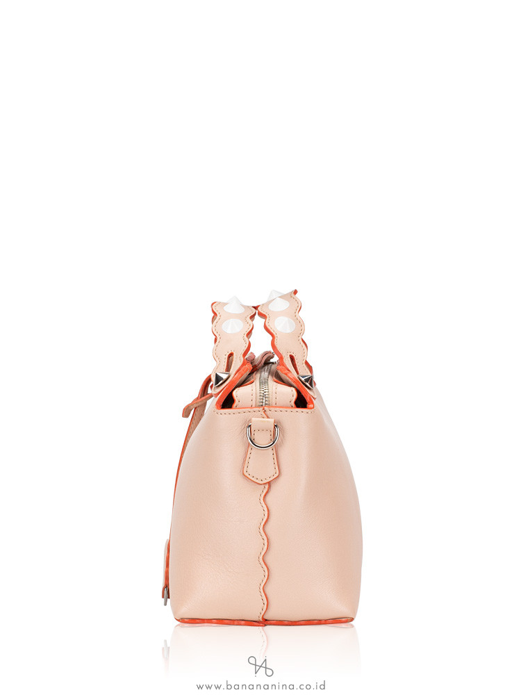 FENDI Studded Scallop Small By The Way Peach