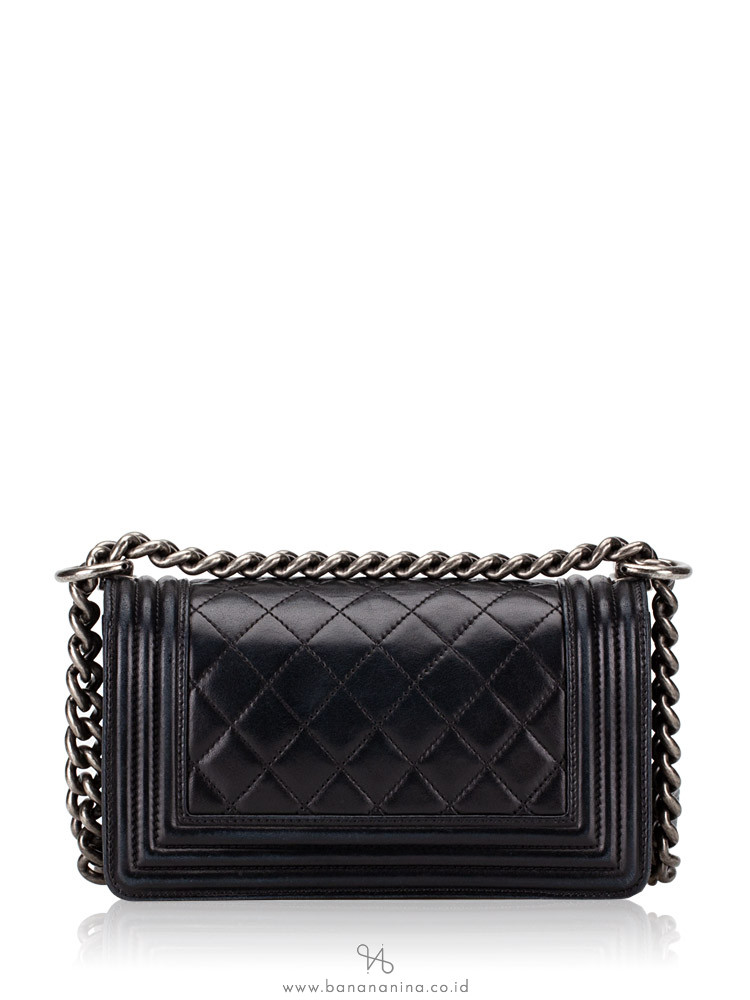 CHANEL Calfskin Small Boy Flap Bag Black