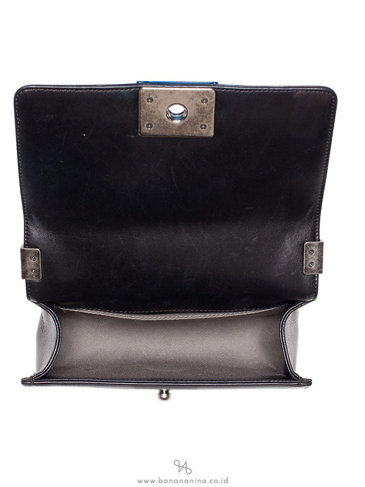 CHANEL Calfskin Small Boy Flap Bag Black