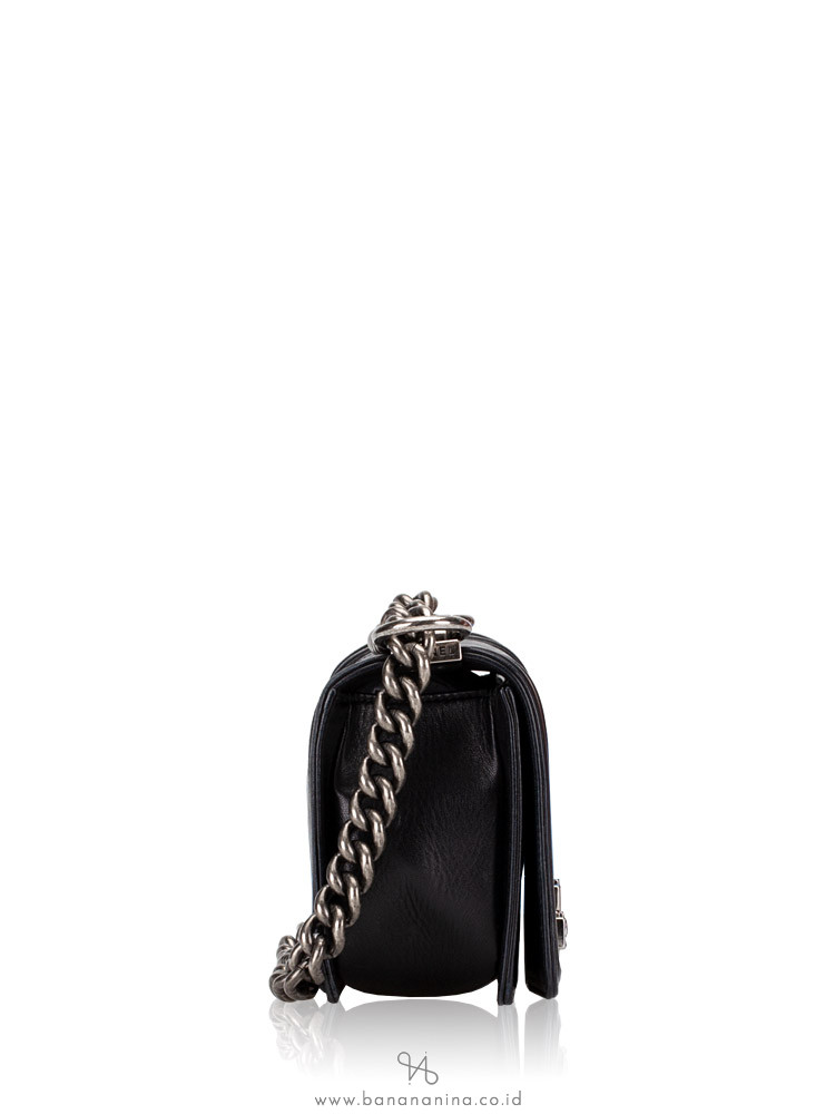 CHANEL Calfskin Small Boy Flap Bag Black