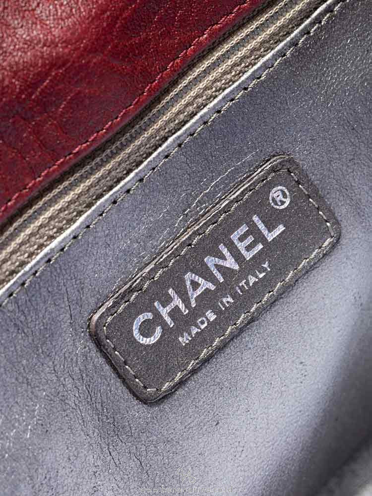 CHANEL Goatskin Quilted Coco Pleats Shoulder Bag Maroon