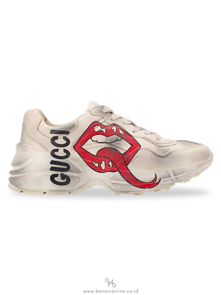 Gucci Rhyton Sneaker With Mouth Print 