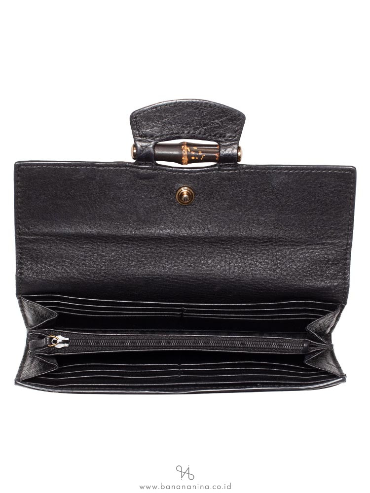 GUCCI Nouveau Bamboo Wallet Black