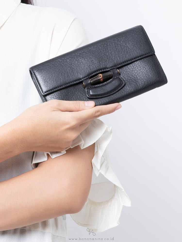 GUCCI Nouveau Bamboo Wallet Black
