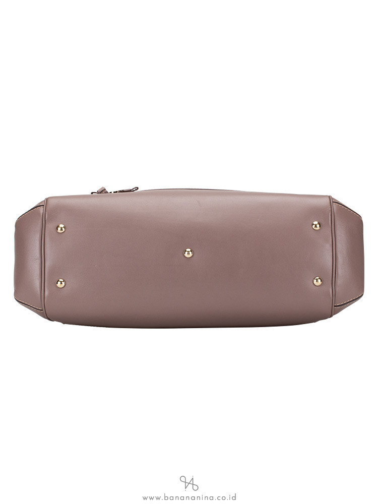 GUCCI GG Canvas Mayfair Top Handle Bag Beige Purple
