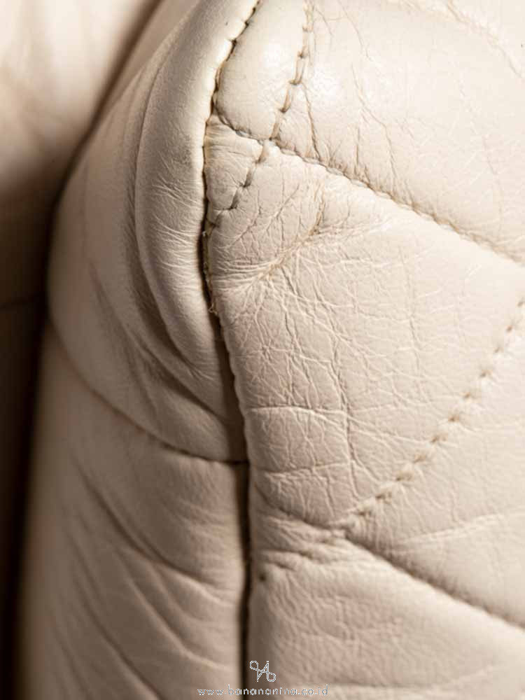 CHANEL Quilted Envelope Double Flap Shoulder Bag Off White