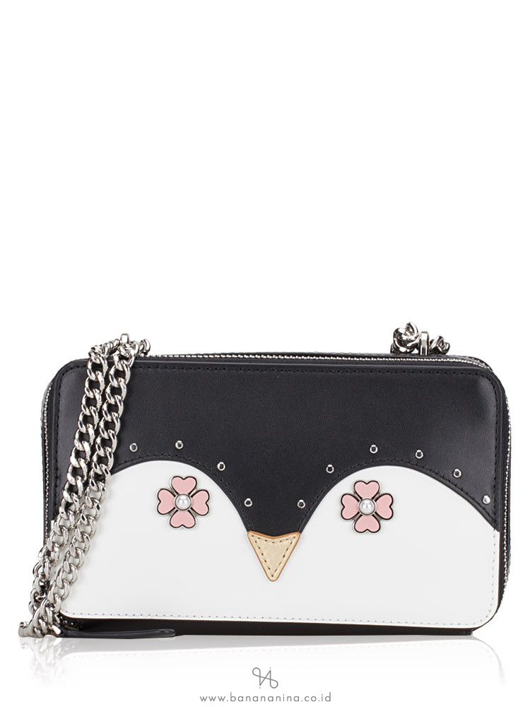 KATE SPADE Frosty Chain Double Zip Crossbody Black