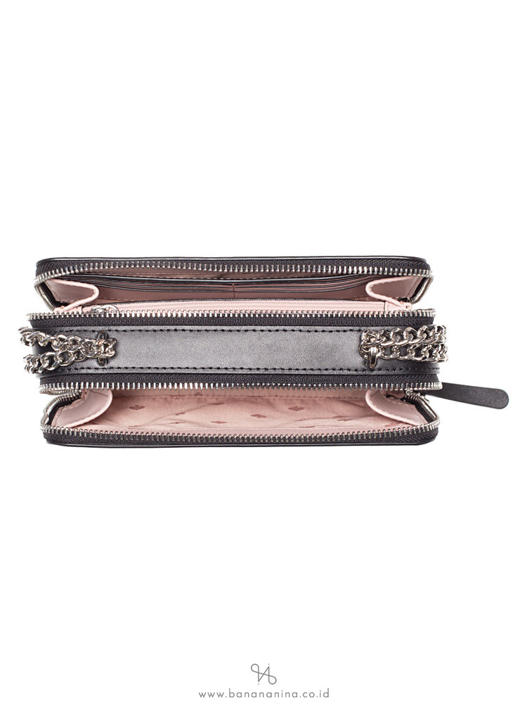KATE SPADE Frosty Chain Double Zip Crossbody Black