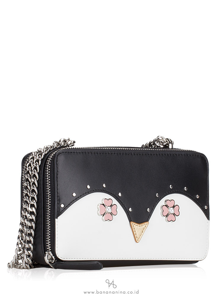 KATE SPADE Frosty Chain Double Zip Crossbody Black