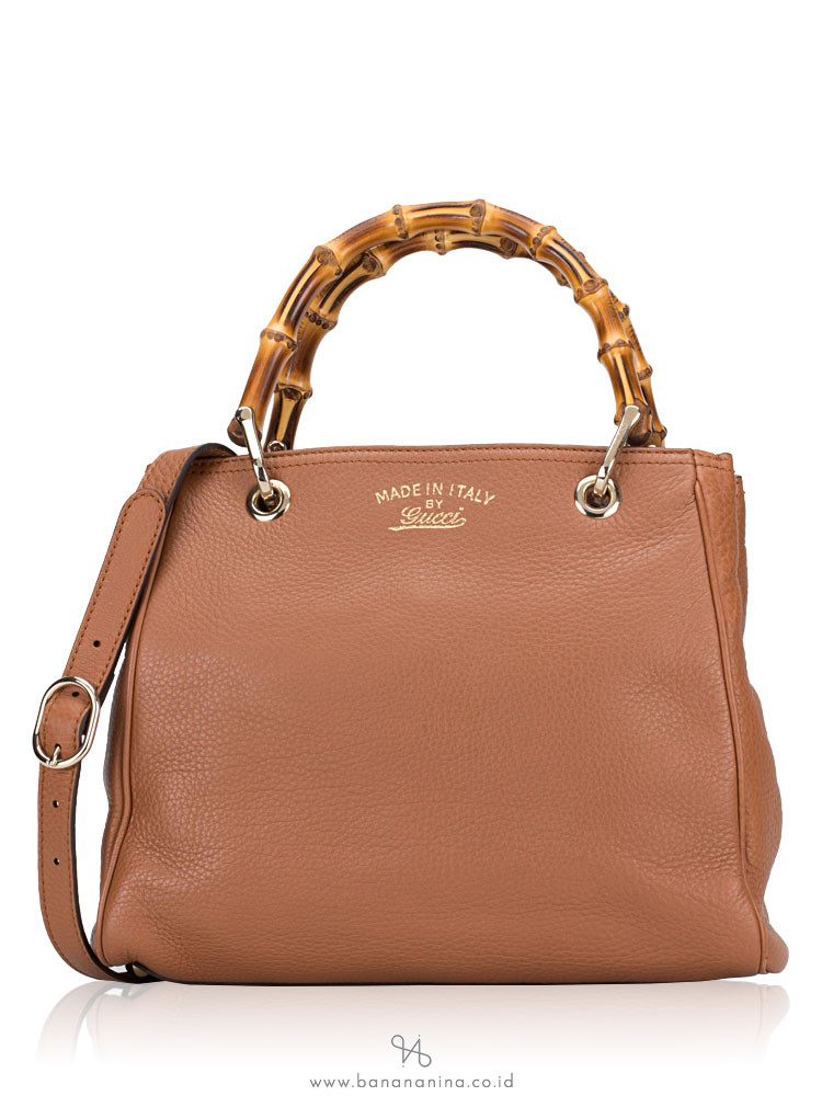GUCCI Small Bamboo Shopper Tan