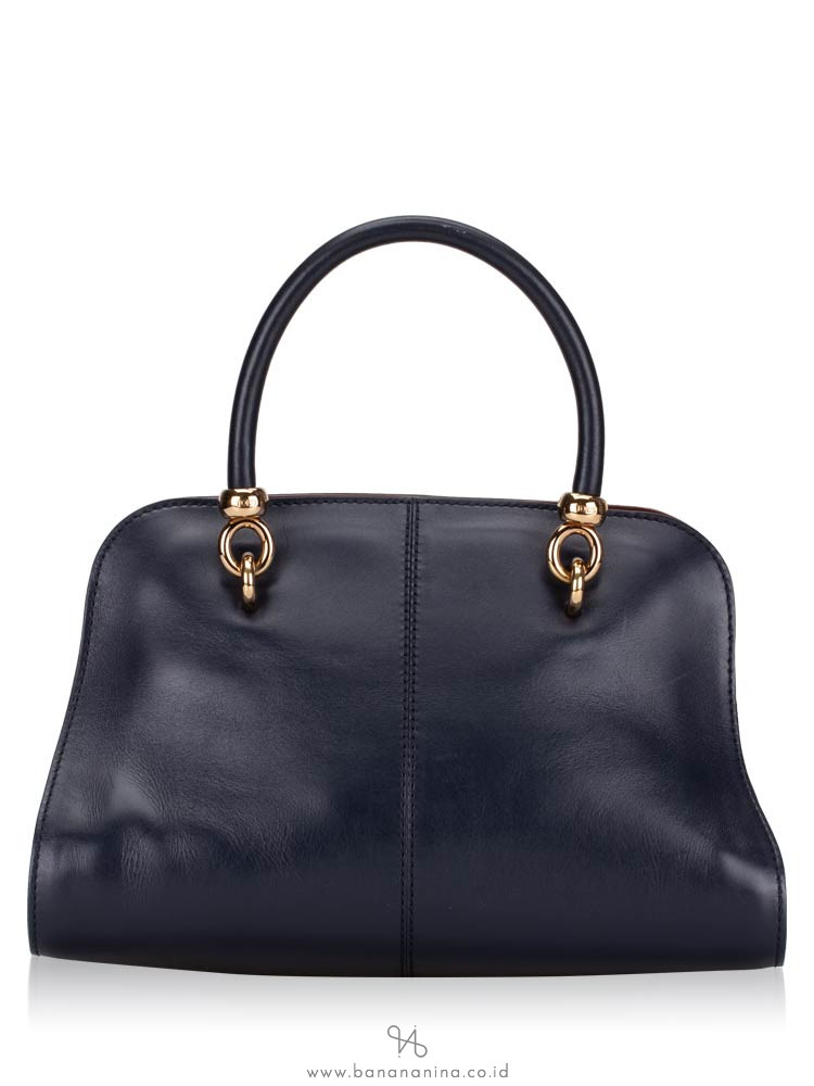 TOD'S Sella Small Bowler Bag Navy Blue