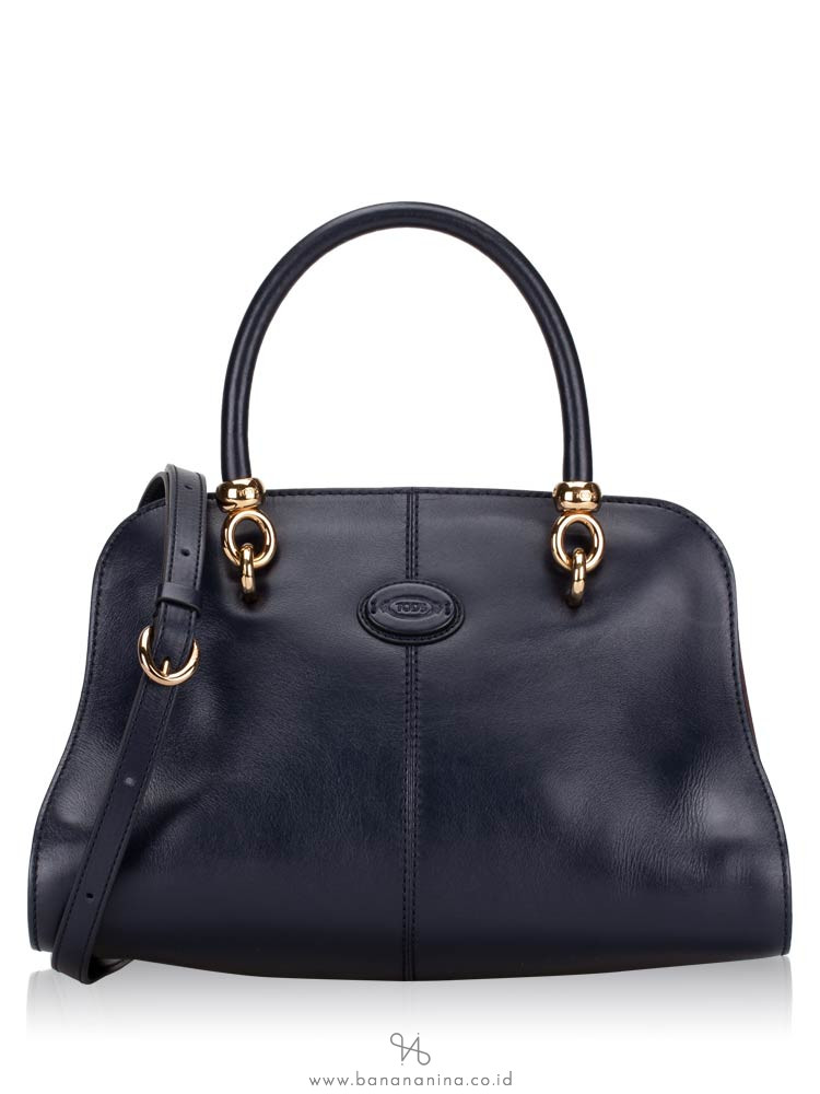 TOD'S Sella Small Bowler Bag Navy Blue