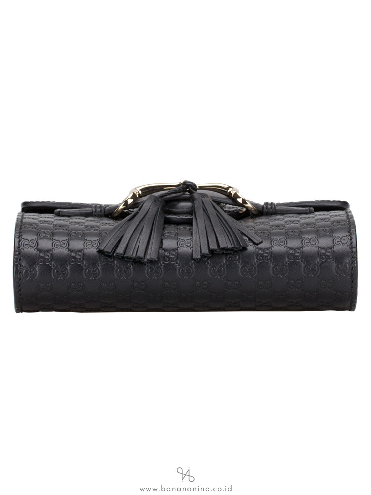 GUCCI Microguccissima Mini Emily Shoulder Bag Black
