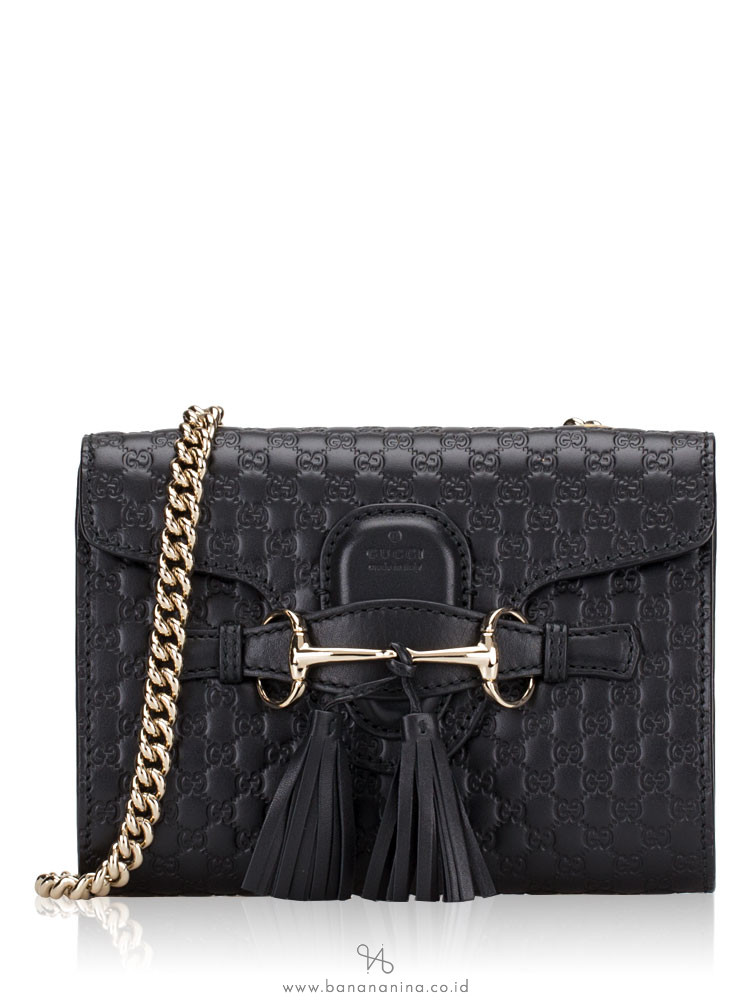 GUCCI Microguccissima Mini Emily Shoulder Bag Black