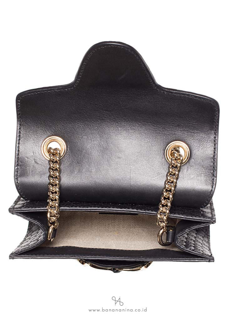 GUCCI Microguccissima Mini Emily Shoulder Bag Black