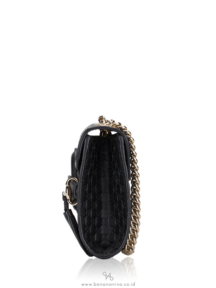 GUCCI Microguccissima Mini Emily Shoulder Bag Black