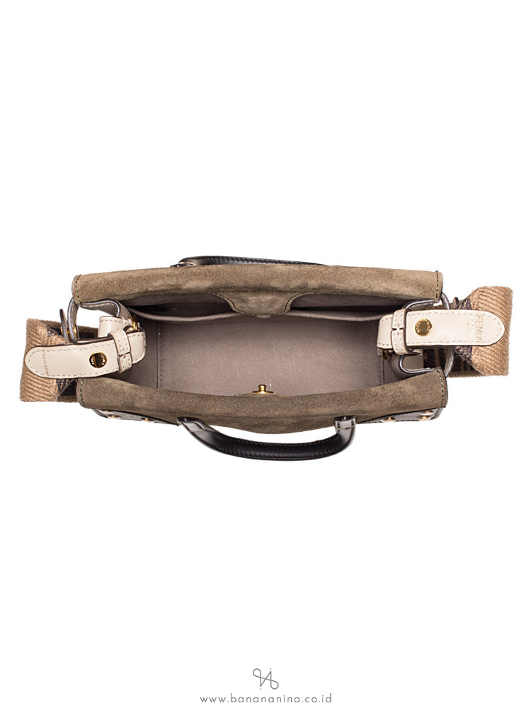 FENDI Vitello Grace Flip Small Shoulder Bag Cloud Forest
