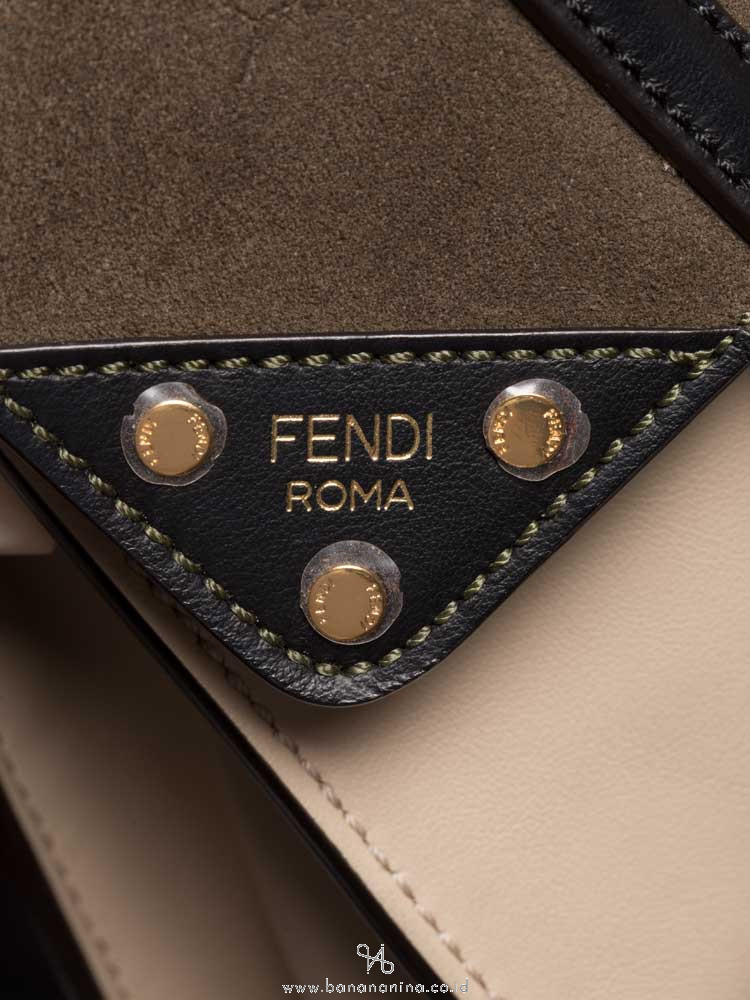 FENDI Vitello Grace Flip Small Shoulder Bag Cloud Forest