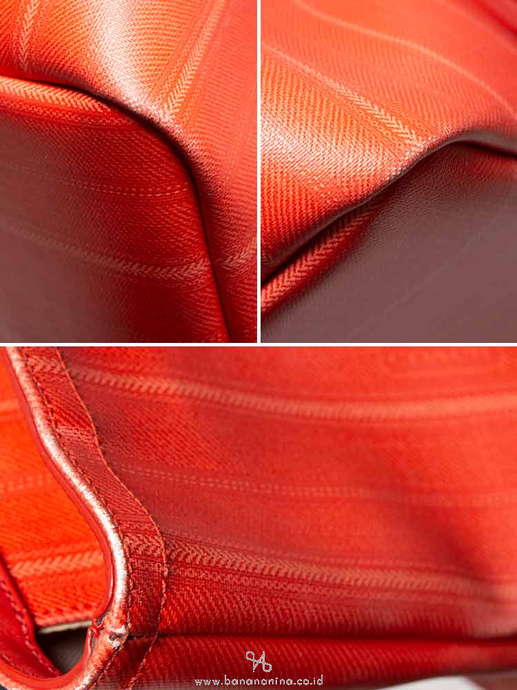 COACH 23108P Legacy Weekend Ticking Stripe Tote Red
