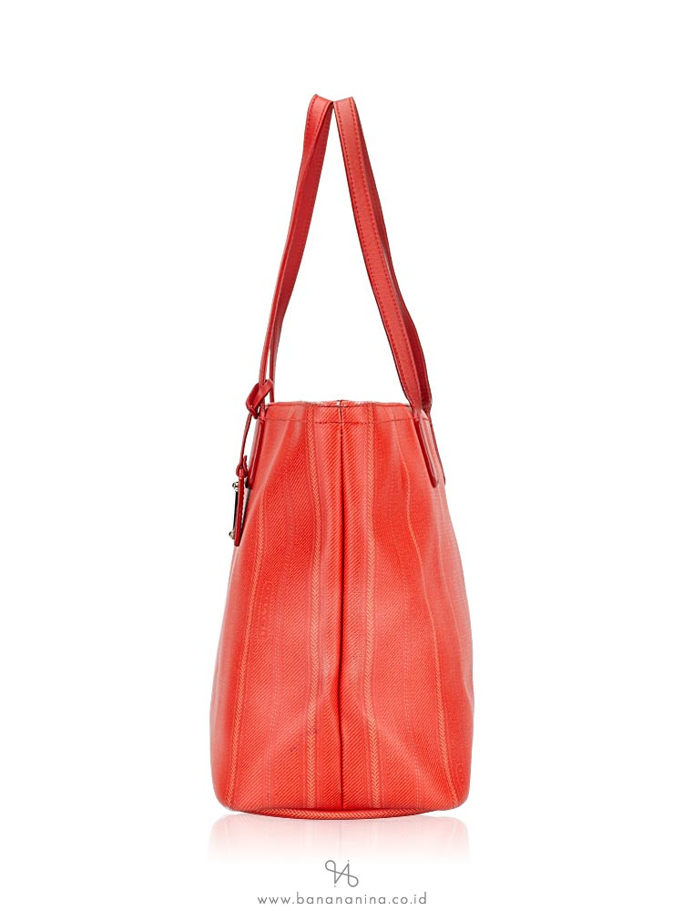 COACH 23108P Legacy Weekend Ticking Stripe Tote Red
