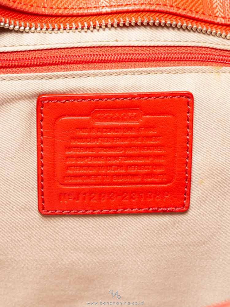 COACH 23108P Legacy Weekend Ticking Stripe Tote Red