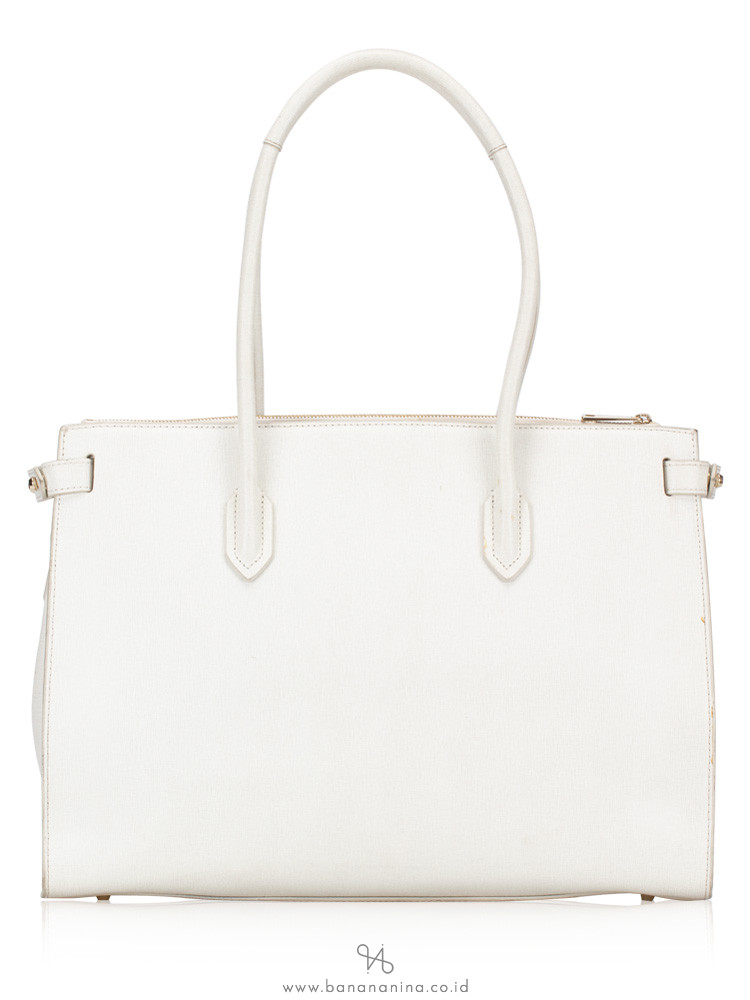 FURLA Leather Large Tote Ghiaccio