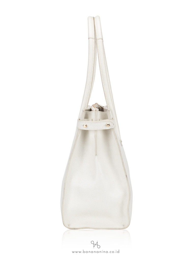 FURLA Leather Large Tote Ghiaccio