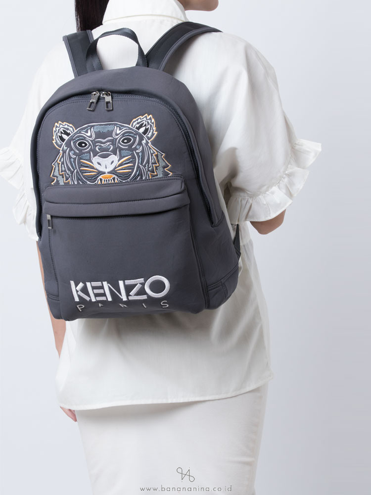 KENZO Tiger Large Neoprene Backpack Grey