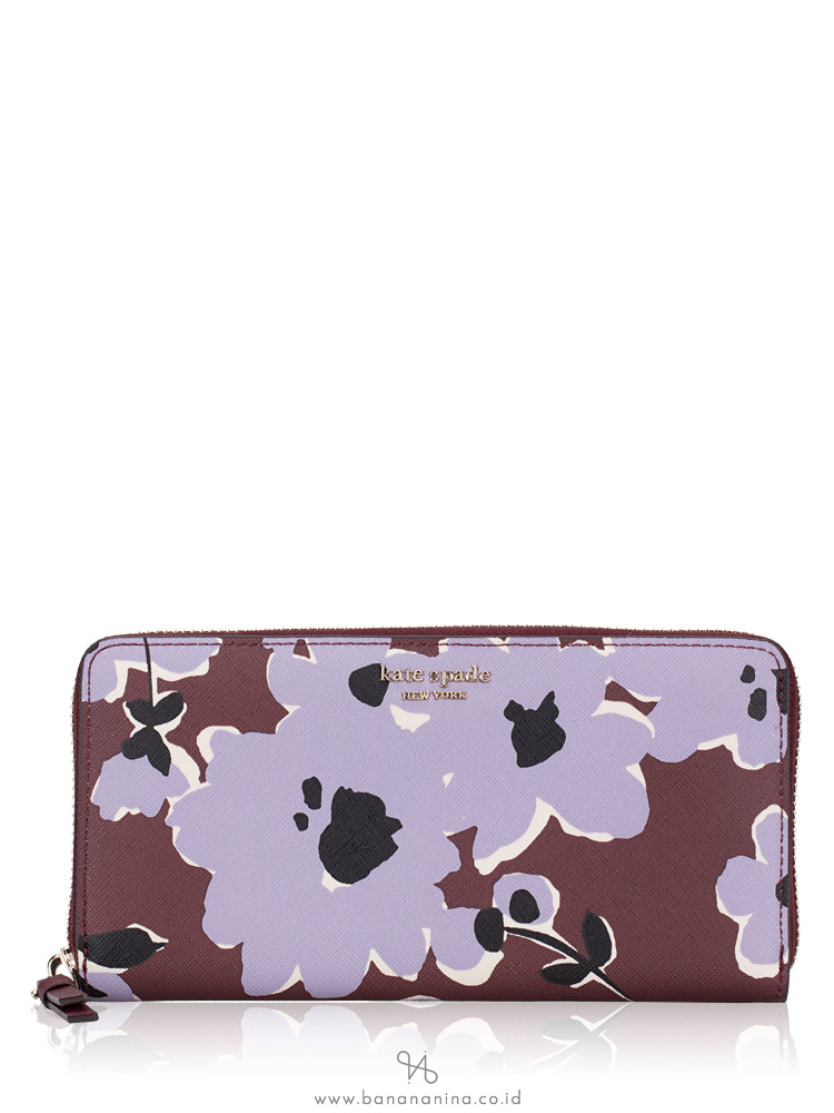 KATE SPADE Cameron Wildflower Bouquet Large Continental Wallet Purple Multi