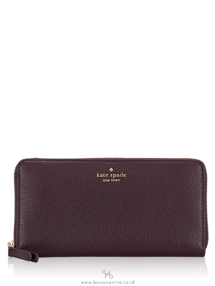 KATE SPADE Jackson Large Continental Wallet Chocolate Cherry
