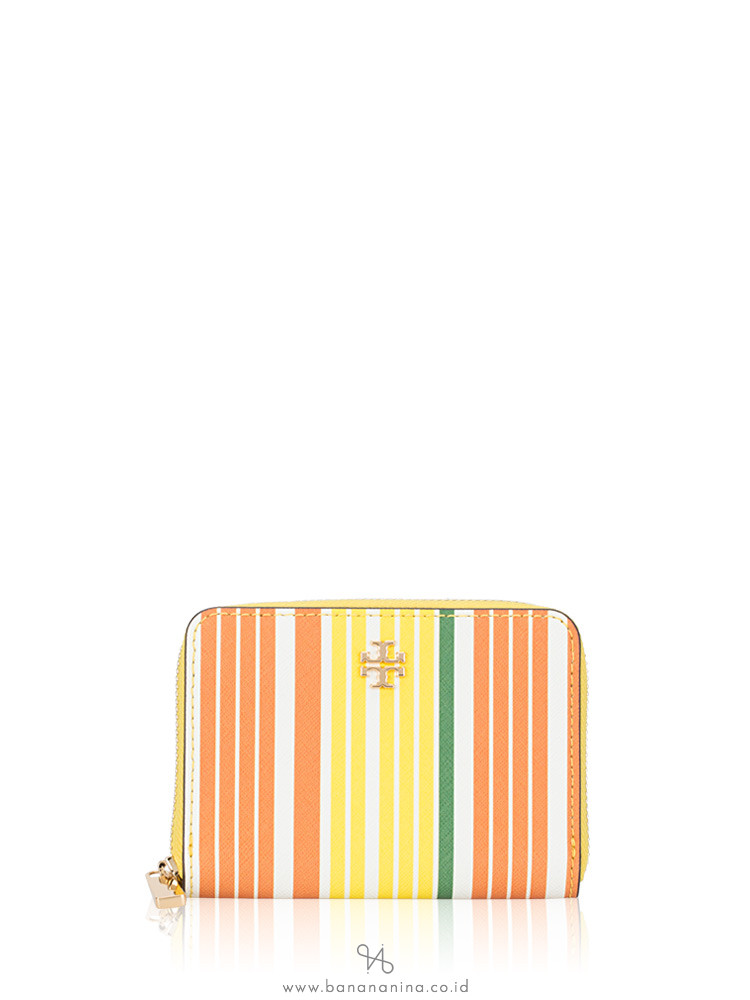 TORY BURCH Emerson Zip Coin Case Sunrise Stripe XL