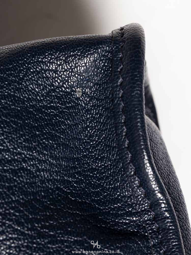 BALENCIAGA Gold Metallic Edge Mini City Blue Nuit