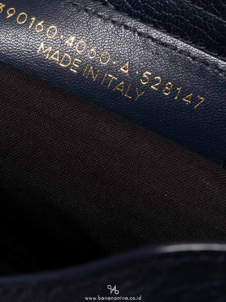 BALENCIAGA Gold Metallic Edge Mini City Blue Nuit