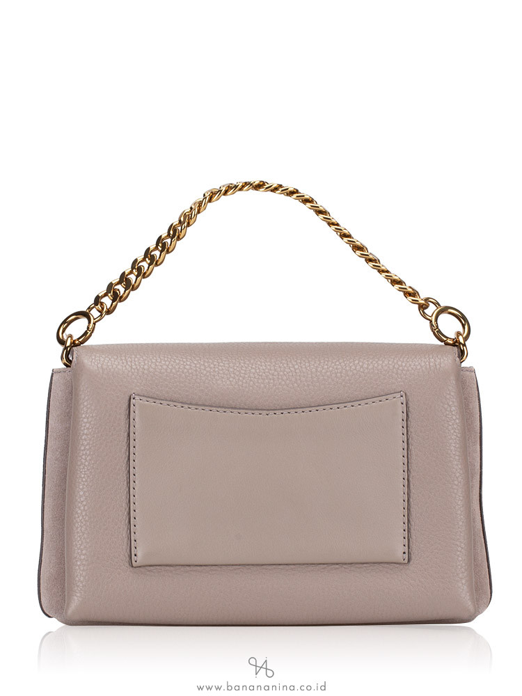 TORY BURCH Kira Mixed Materials Crossbody Gray Heron
