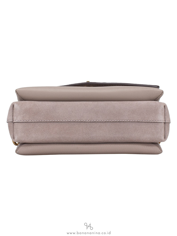 TORY BURCH Kira Mixed Materials Crossbody Gray Heron