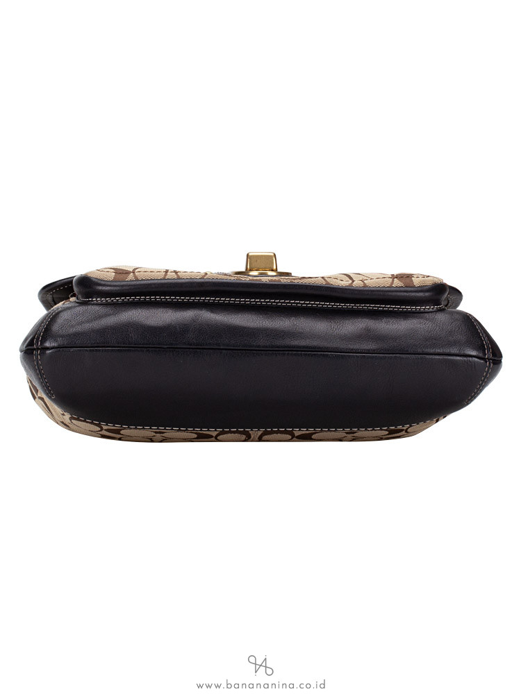 COACH 10338 Signature Legacy Ali Slim Flap Khaki Black