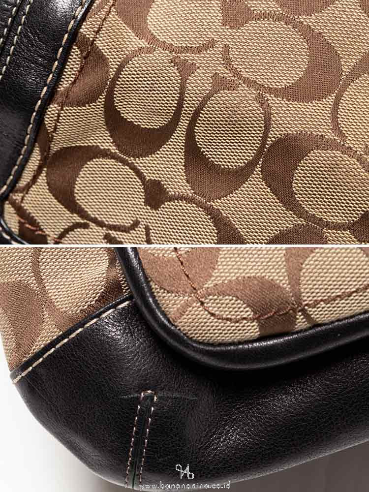 COACH 10338 Signature Legacy Ali Slim Flap Khaki Black