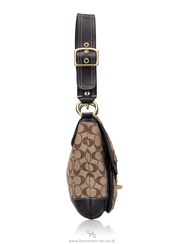 COACH 10338 Signature Legacy Ali Slim Flap Khaki Black