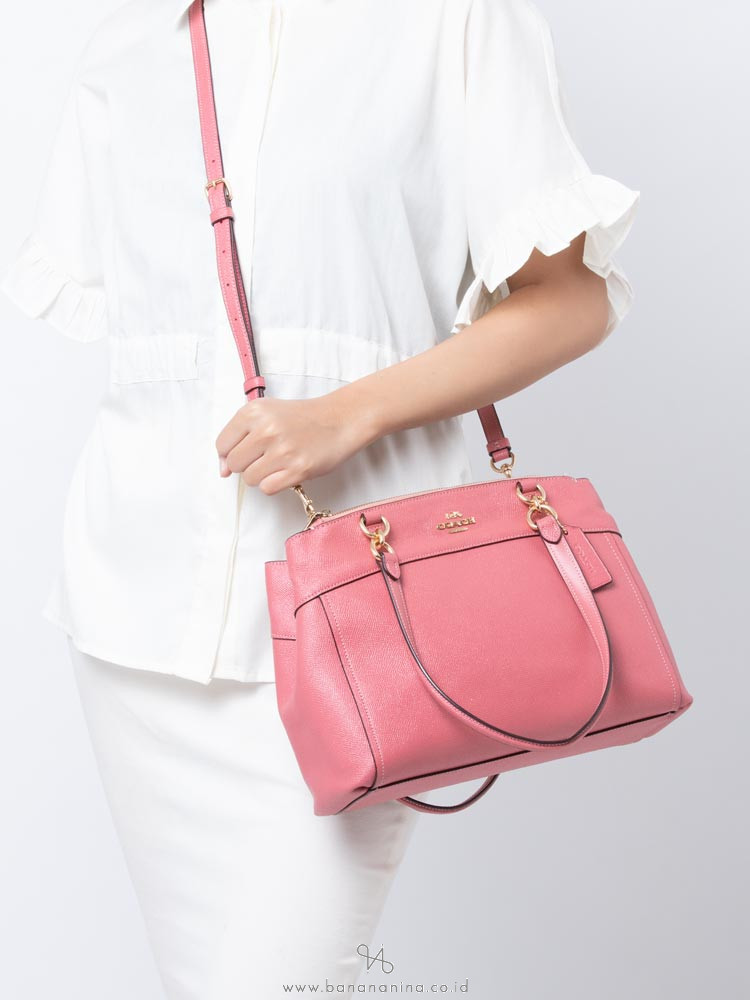 COACH 32197 Crossgrain Glitter Brooke Carryall Peony