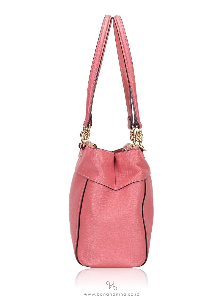 COACH 32197 Crossgrain Glitter Brooke Carryall Peony