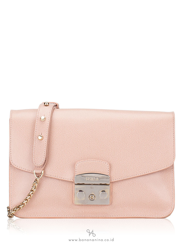 FURLA Metropolis Medium Chain Shoulder Bag Moonstone