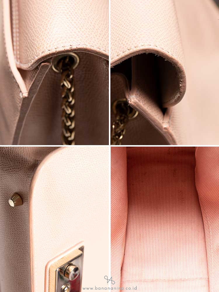 FURLA Metropolis Medium Chain Shoulder Bag Moonstone