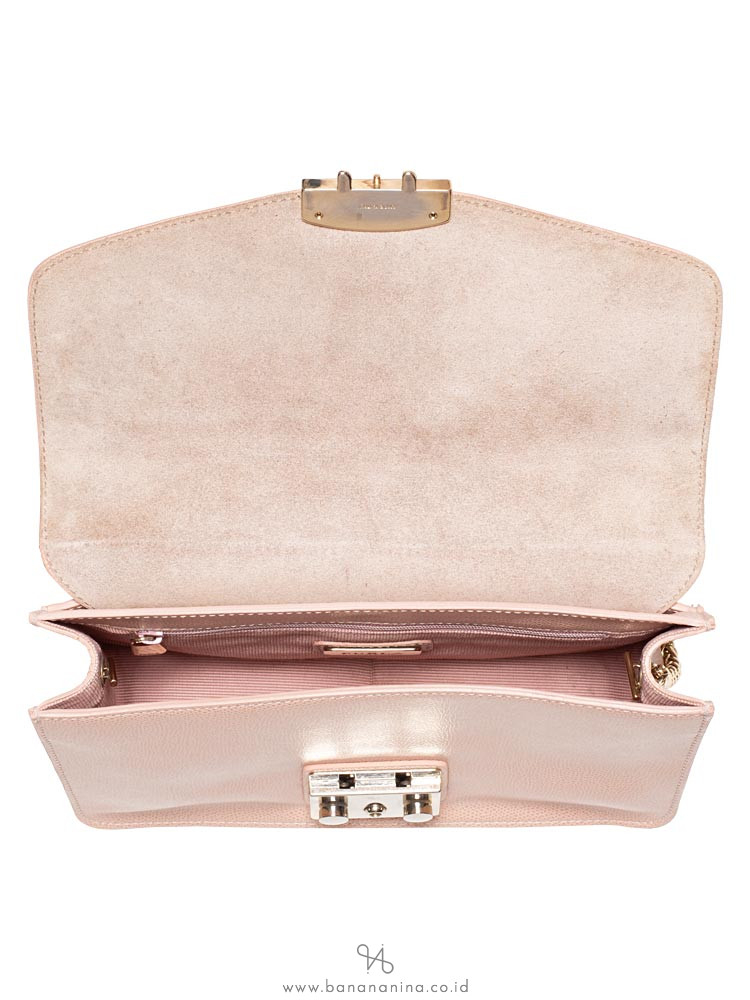FURLA Metropolis Medium Chain Shoulder Bag Moonstone