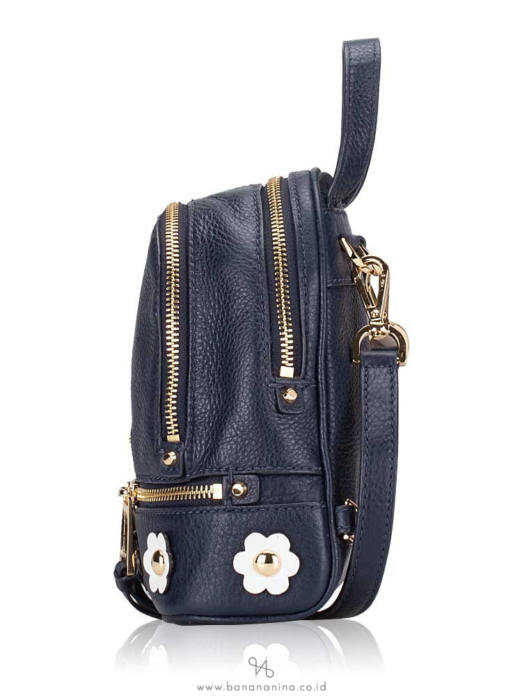 MICHAEL KORS Rhea XS Floral Applique Leather Backpack Admiral