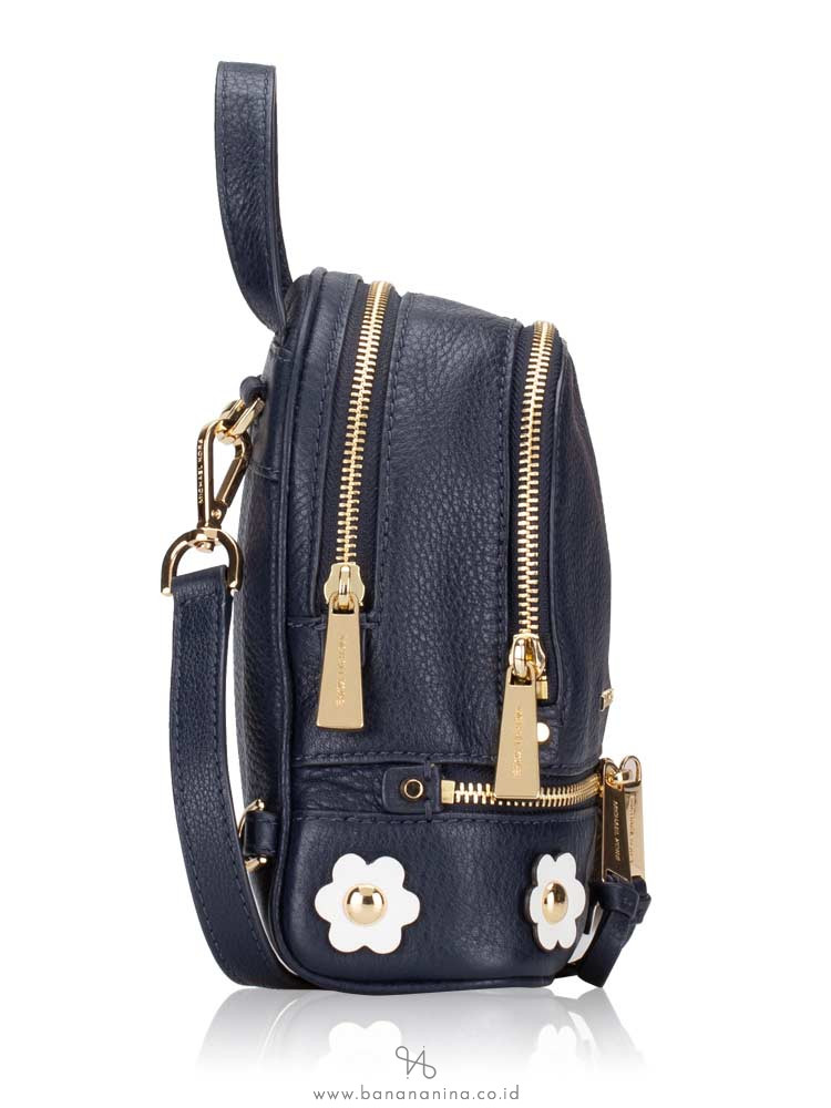 MICHAEL KORS Rhea XS Floral Applique Leather Backpack Admiral