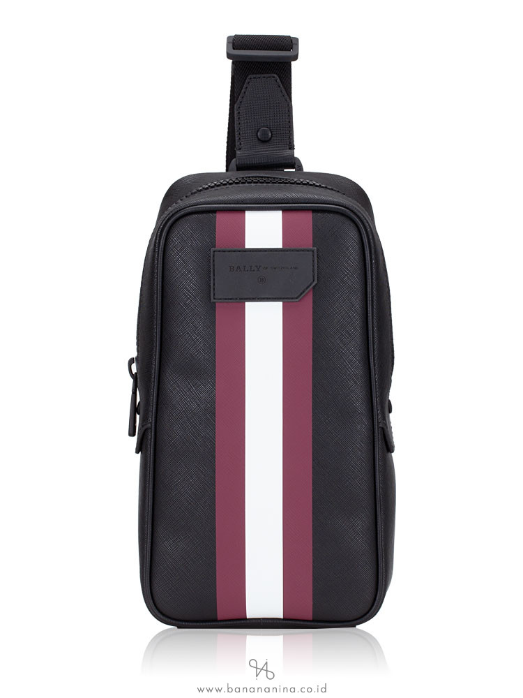 BALLY Men Tanis Sling Bag Black Red