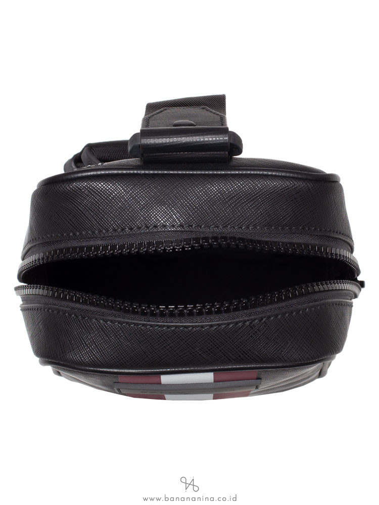 BALLY Men Tanis Sling Bag Black Red