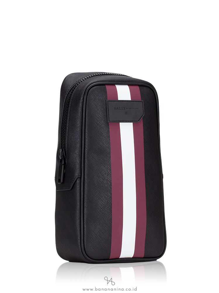 BALLY Men Tanis Sling Bag Black Red