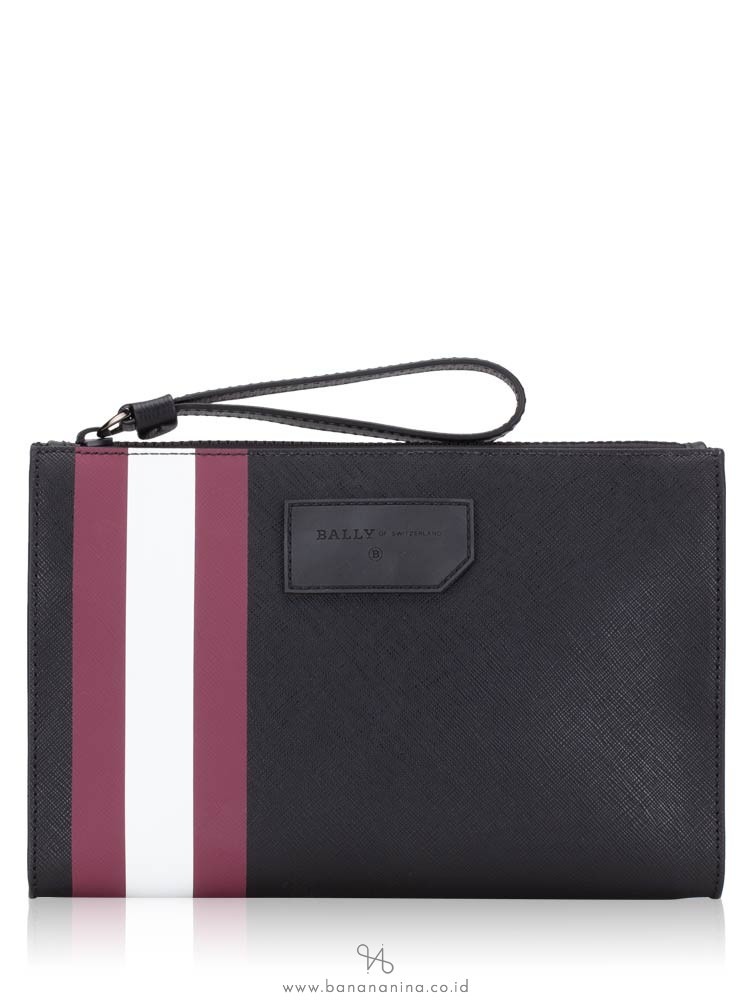 BALLY Men Skid Clutch Bag Black Red